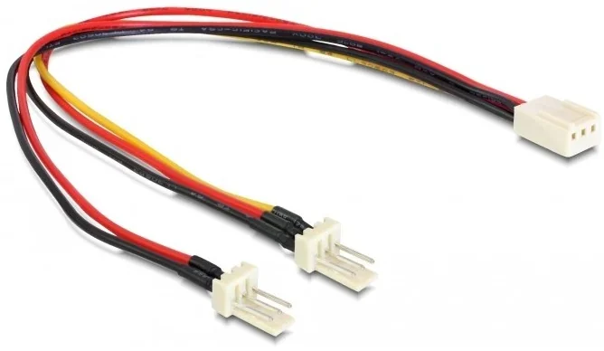 מתאם Delock 3pin Female to 2x 3pin Male 22cm