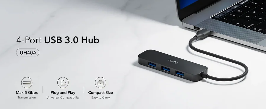 USB-хаб Cudy UH40A на 4 порта USB 3.0