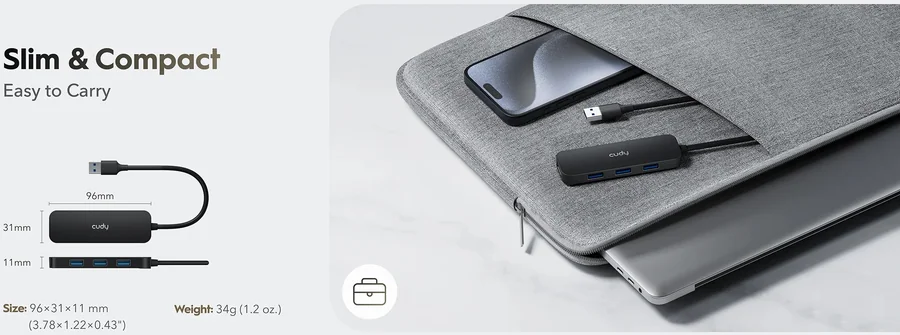 USB-хаб Cudy UH40A на 4 порта USB 3.0
