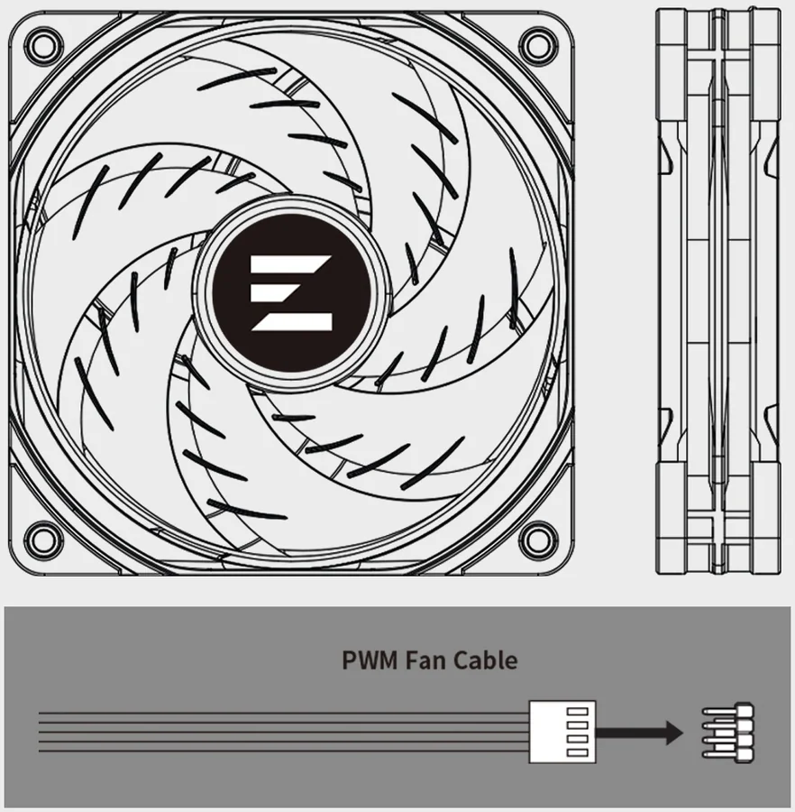 Zalman ZM-AF120 120mm Case Fan Black