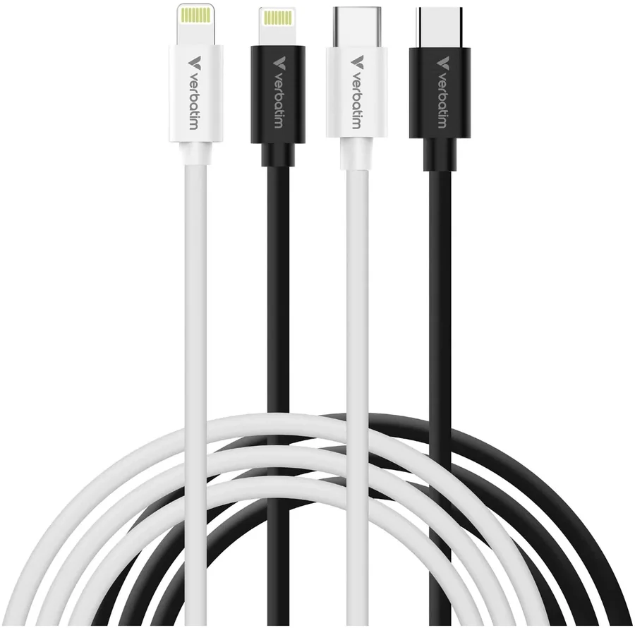 Verbatim Essentials Sync & Charge USB-C to Lightning Cable 1m 2-Pack