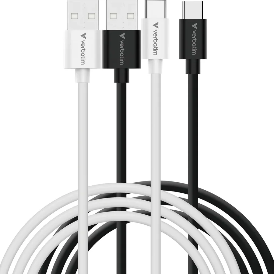 Verbatim Essentials Sync & Charge USB-A to USB-C Cable 1m 2-Pack