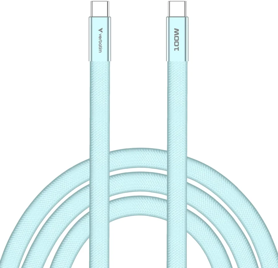 Verbatim Sync & Charge SoftTouch USB-C to USB-C 100W 1.2m Blue Cable