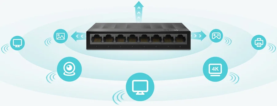 Коммутатор TP-Link LS1008G 8-Port Gigabit Desktop Switch