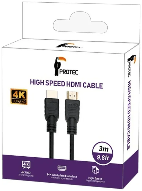 Кабель для монитора Protec HDMI 2.0 4K 3m