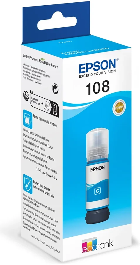 Original Ink Bottle EPSON 108 EcoTank Cyan 70ml