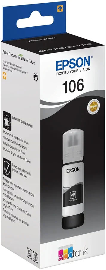 Original Ink Bottle EPSON 106 EcoTank Photo Black 70ml