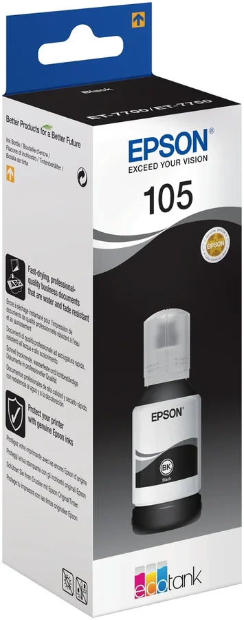 EPSON 105 EcoTank Pigment Black 140ml Original Ink Bottle