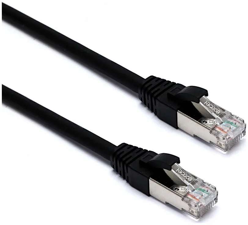 Excel Cat6A F/FTP LSOH 5m Patch Lead, Black