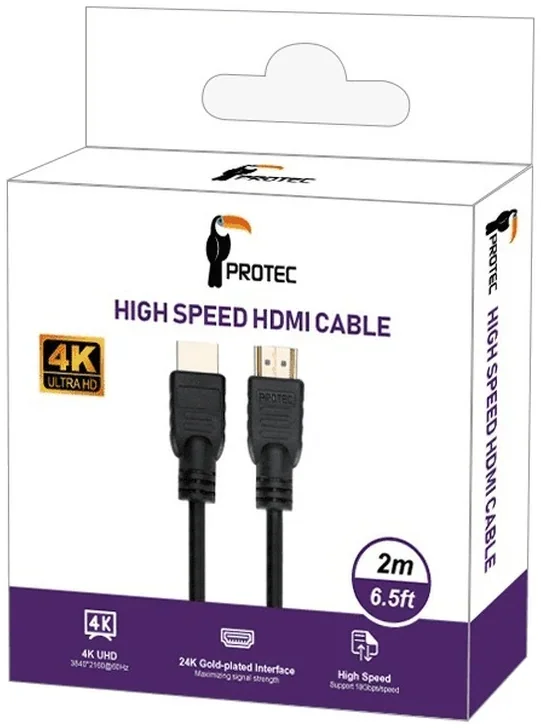 כבל מסך Protec HDMI 2.0 4K 2m