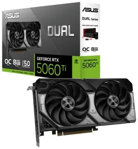 Видеокарта Asus Dual GeForce RTX 5060 Ti 8GB GDDR7 OC