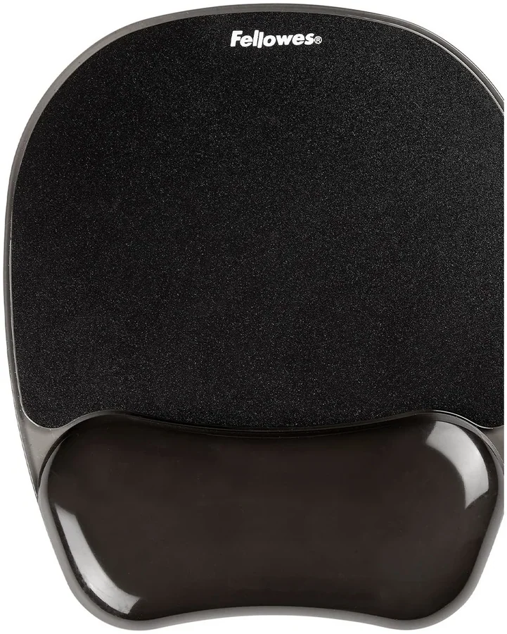 Fellowes Crystal Gel Mouse Pad with Wrist Rest Black
