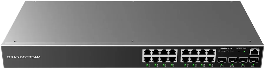 Grandstream GWN7802P 16-Port Gigabit PoE+ Managed Switch