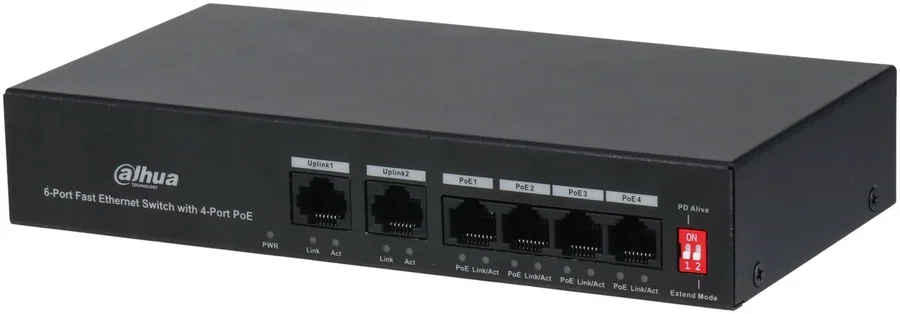 מתג PoE לא מנוהל DAHUA PFS3006-4ET-36