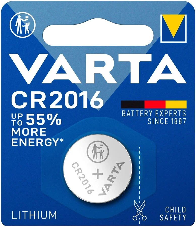 VARTA Lithium CR2016 3V Coin Cell, Pack of 10