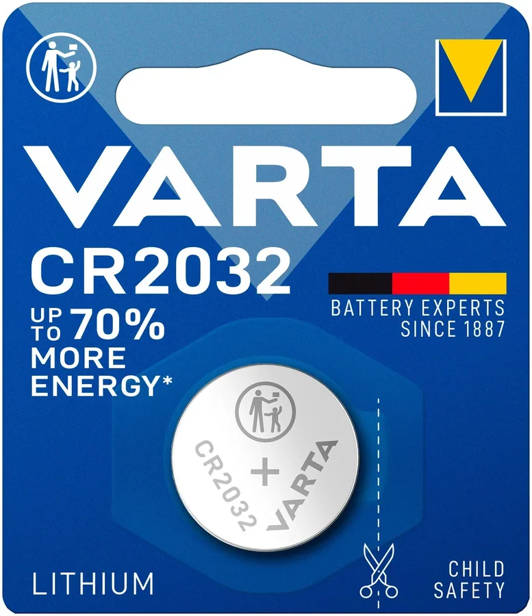 VARTA Lithium CR2032 3V Coin Cell, Pack of 10