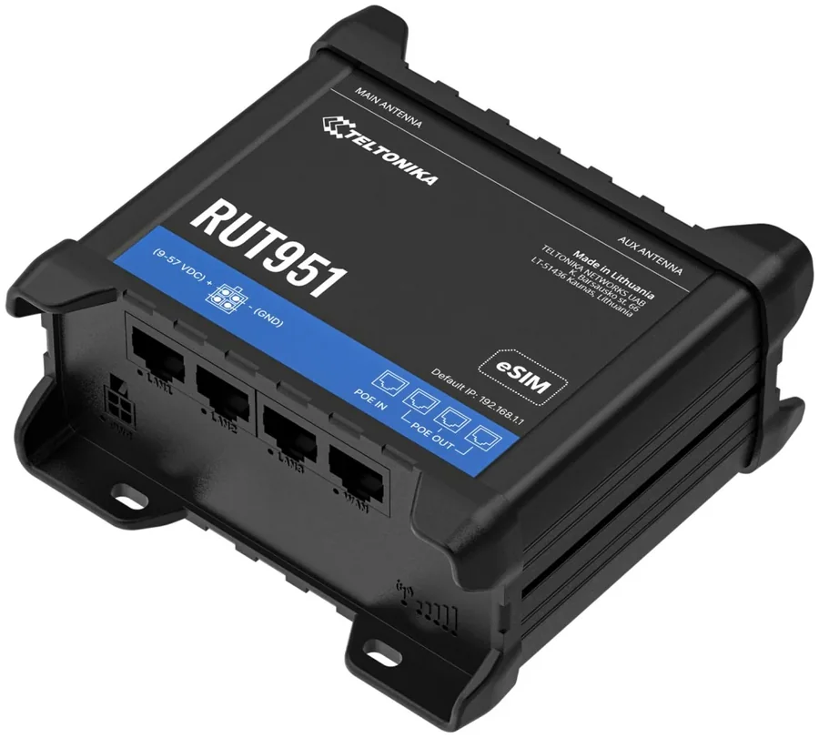 נתב סלולרי תעשייתי Teltonika RUT951 PoE+ LTE Cat 4