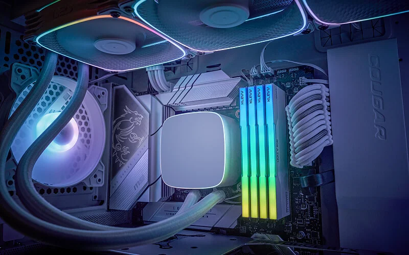 זיכרון לנייח Klevv DDR5 32GB (2x16GB) 6000 CL30 CRAS V RGB White