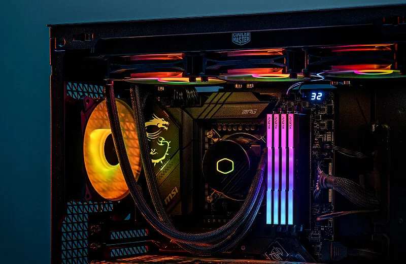 Память для ПК Klevv CRAS V RGB DDR5 64GB (2x32GB) 6400 CL32 чёрная
