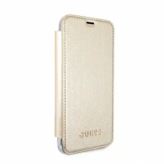 GUESS Leather Book Case for iPhone X/XS, Gold