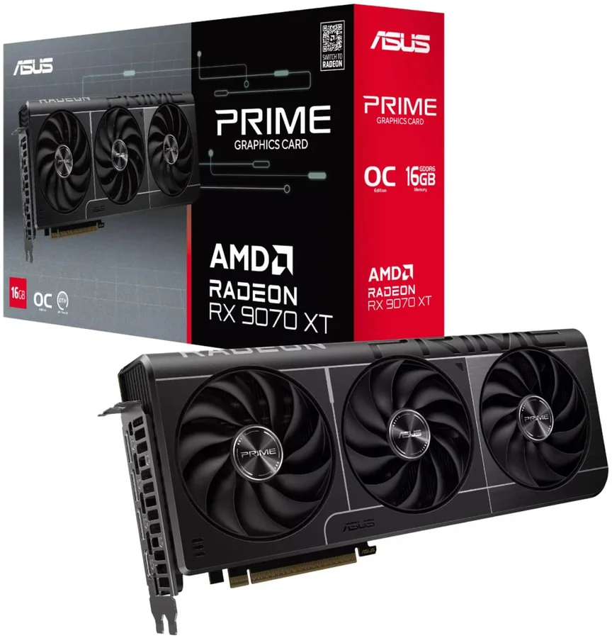 כרטיס מסך Asus Prime RX 9070 XT OC Edition 16GB GDDR6