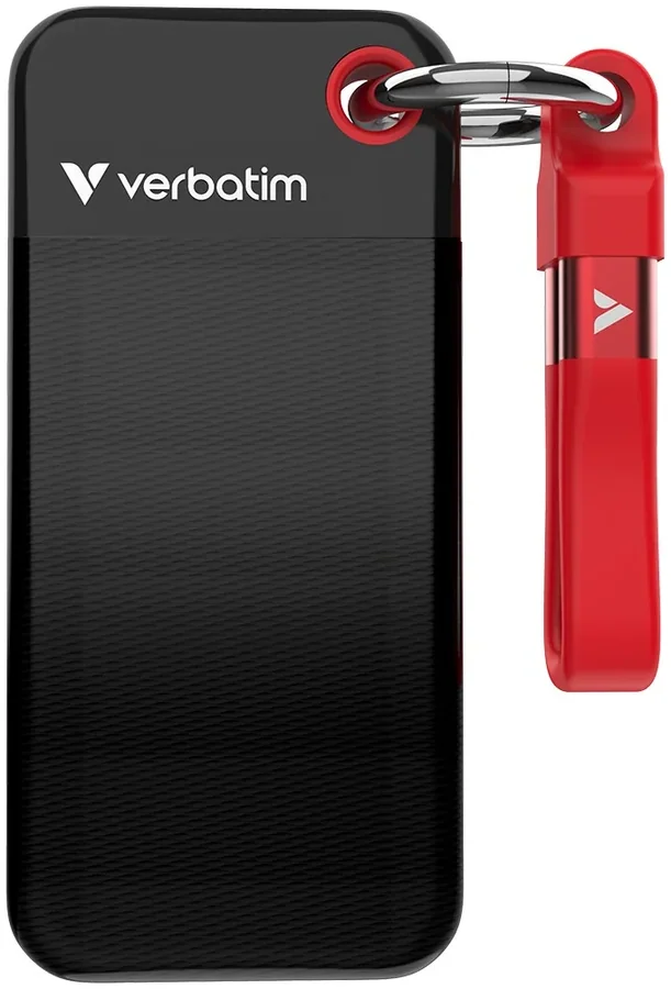 Verbatim Pocket SSD 1TB USB 3.2 Gen 2 External SSD Black/Red