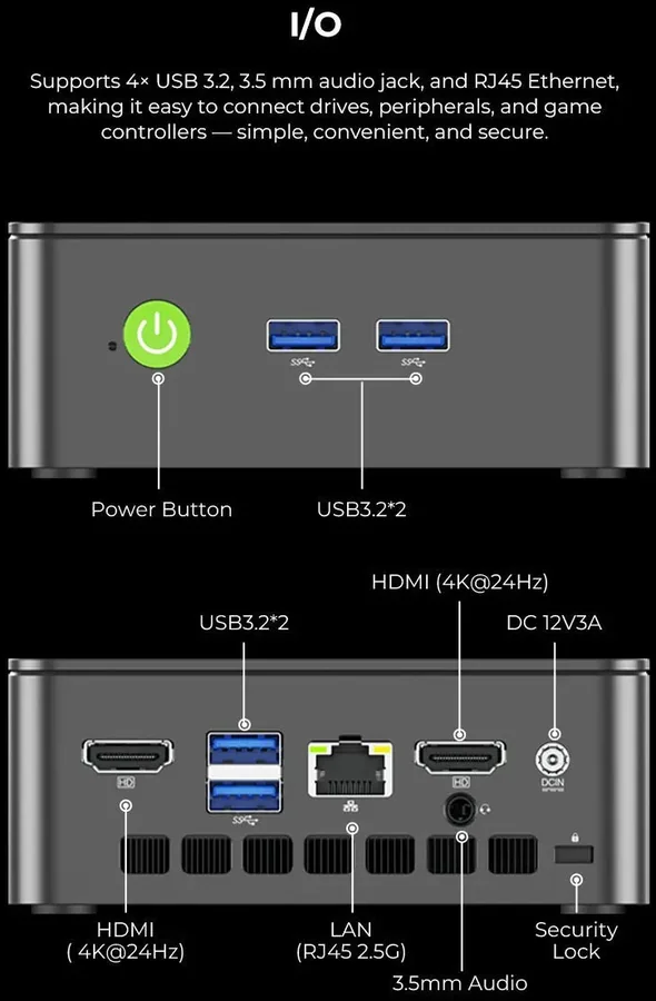 GMKtec NucBox G3 Pro i3-10110U 16GB 512GB Mini PC