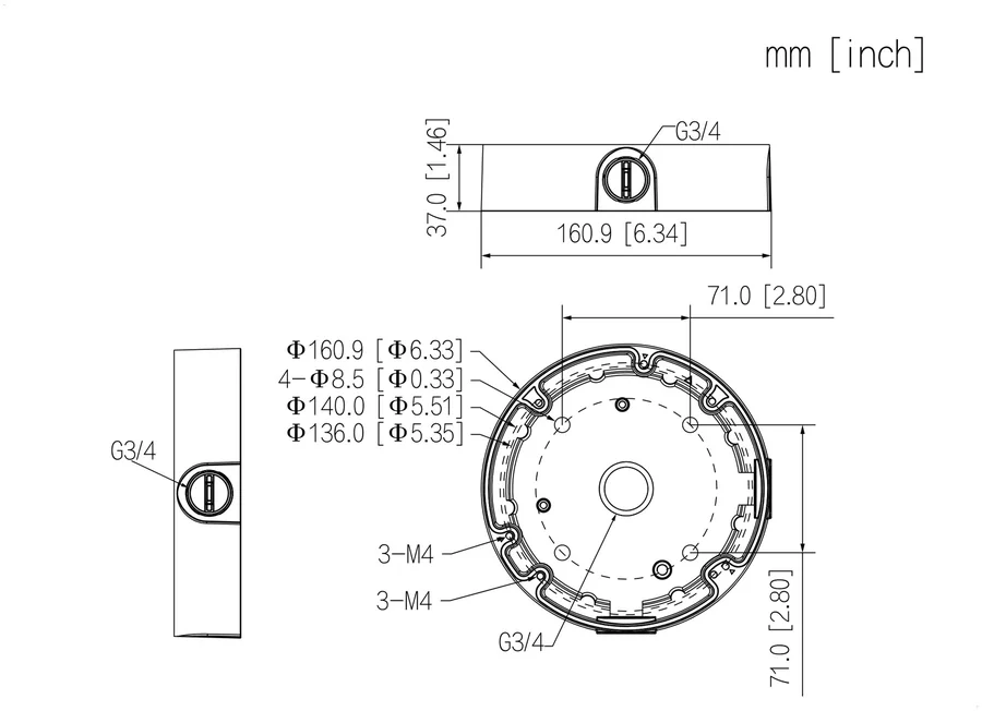 קופסת חיבורים למצלמה DAHUA PFA138-V2