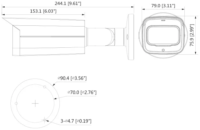 DAHUA HAC-HFW2241TP-I8-A 2MP Starlight 3.6mm HDCVI IR Bullet Camera