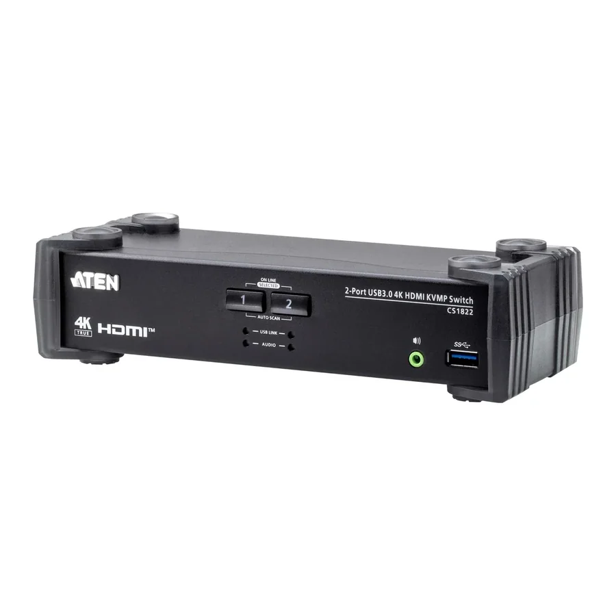 מתג KVM ATEN CS1822 2-Port USB 3.0 4K HDMI KVMP