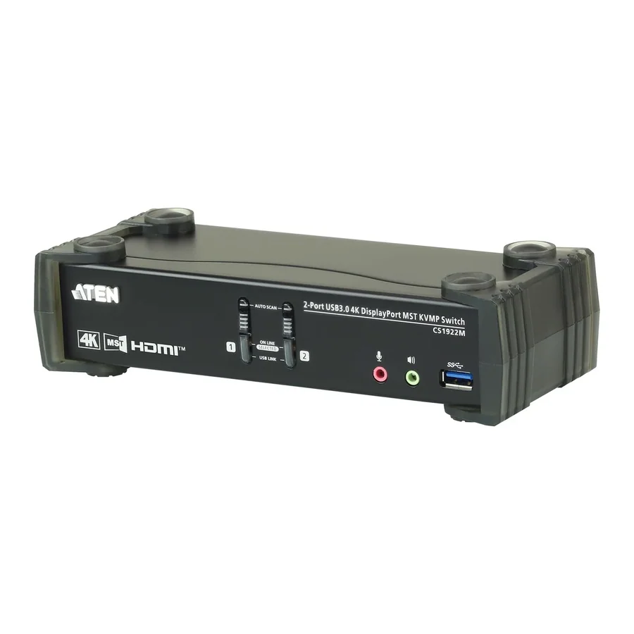 מתג KVM ATEN CS1922M 2-Port USB 3.0 4K DisplayPort MST KVMP