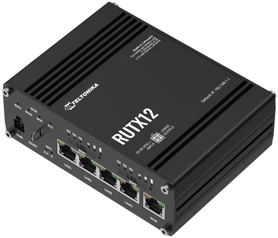 נתב סלולרי תעשייתי Teltonika RUTX12 Dual LTE Cat 6