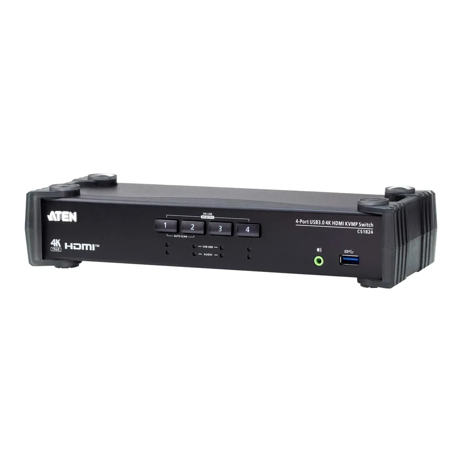 מתג KVM ATEN CS1824 4-Port USB 3.0 4K HDMI KVMP
