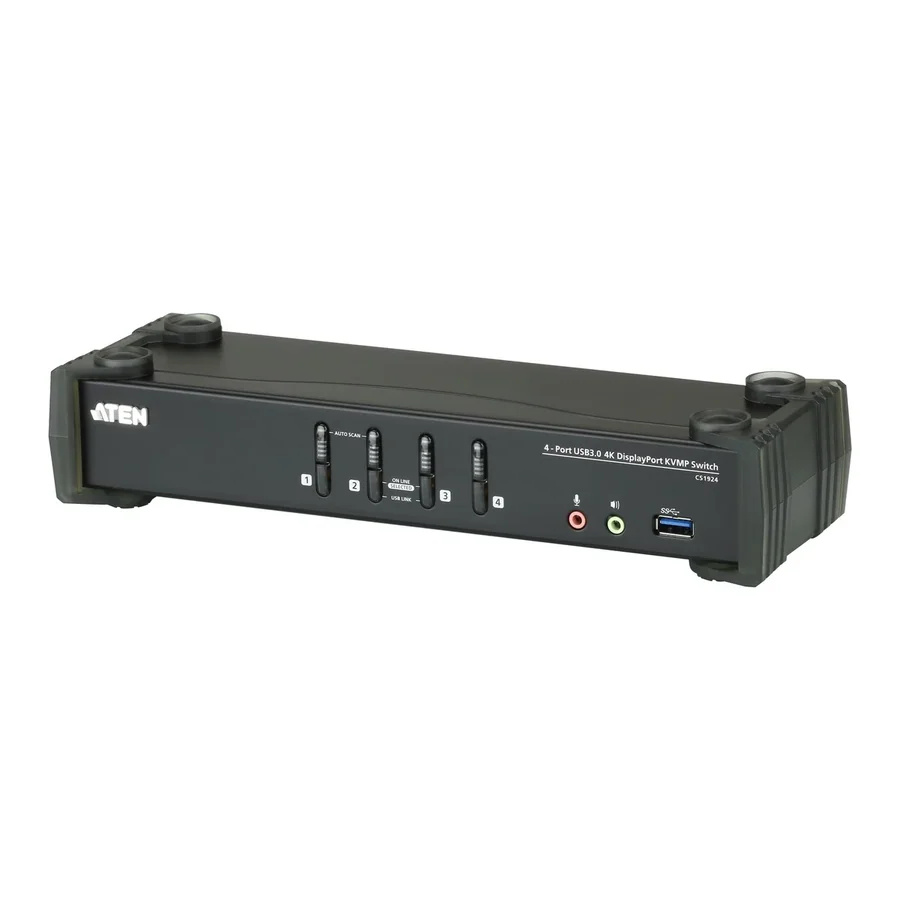 ATEN CS1924 4-Port USB 3.0 4K DisplayPort KVMP Switch (Cables included)