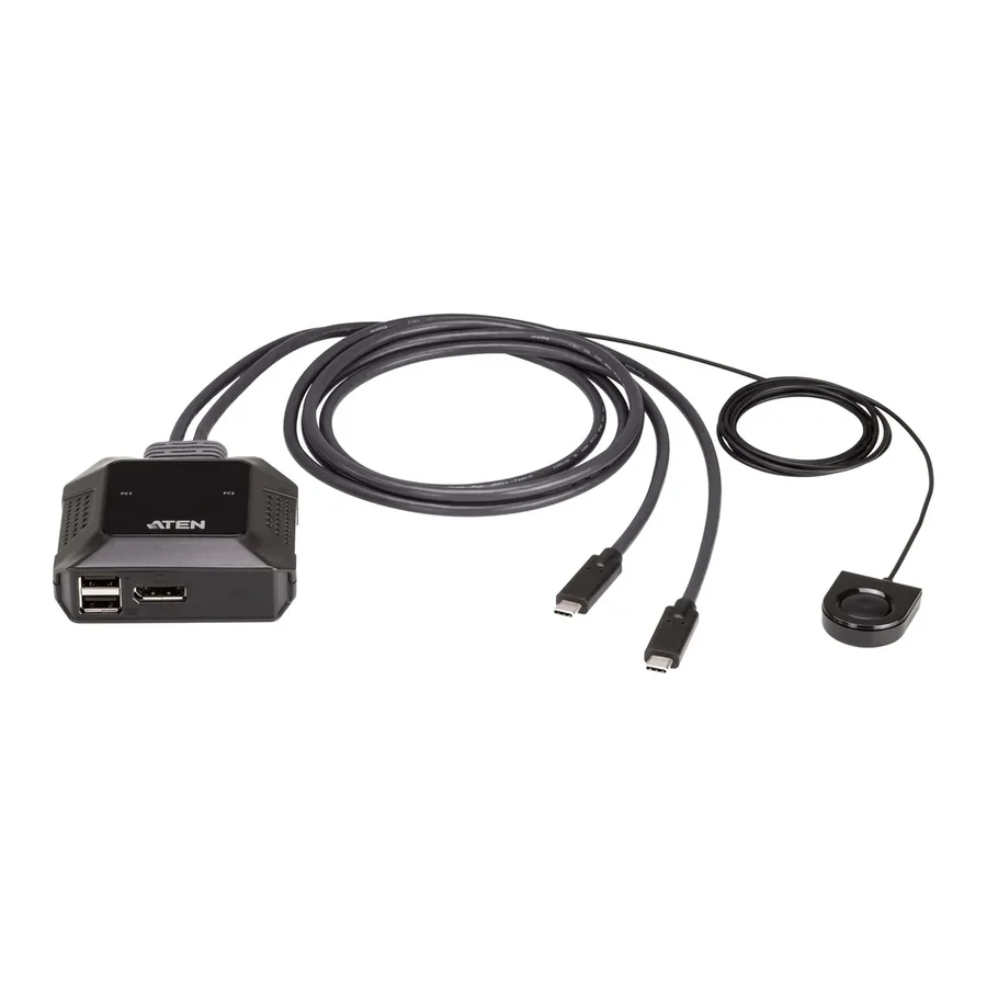 מתג KVM ATEN US3312 2-Port USB-C 4K DisplayPort Cable KVM