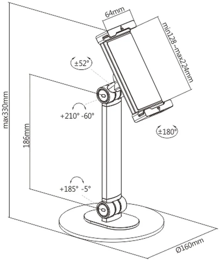 Lumi PAD30-01 Tablet Desk Stand Black