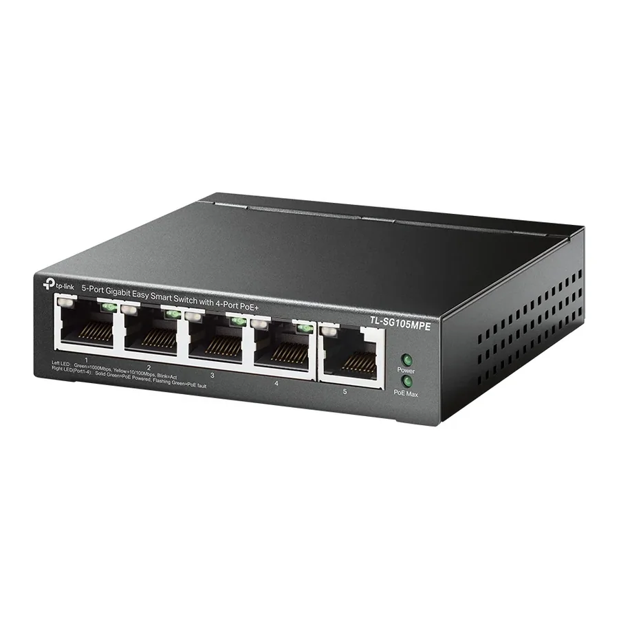 TP-Link TL-SG105MPE 5-Port Gigabit Easy Smart Switch with 4-Port PoE+