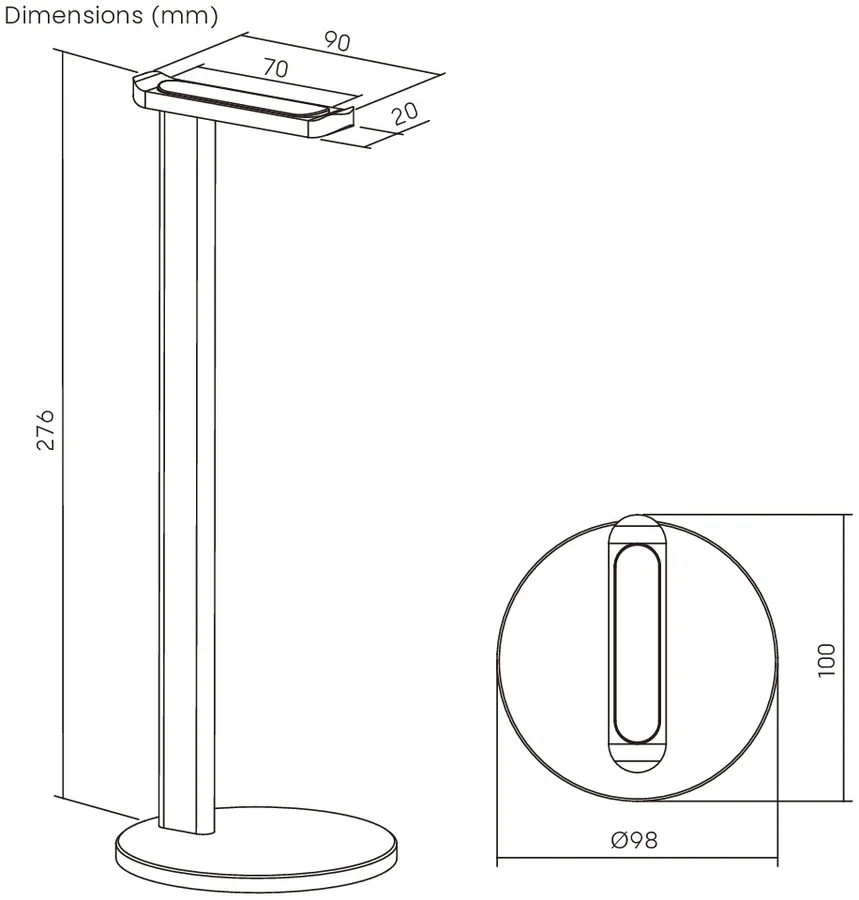 מעמד לאוזניות Lumi HPS01-1 כסוף