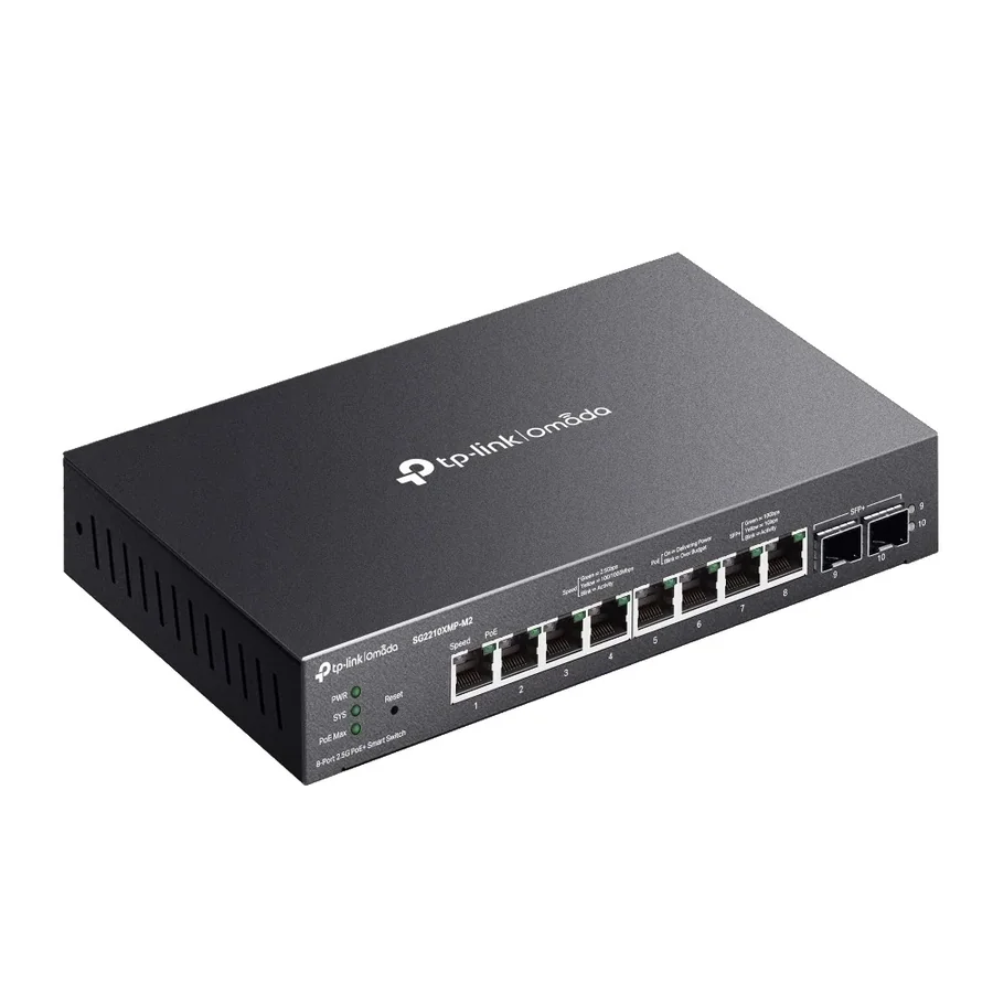 Управляемый коммутатор PoE Omada SG2210XMP-M2 8-Port 2.5G 8x PoE+ 2x 10G SFP+