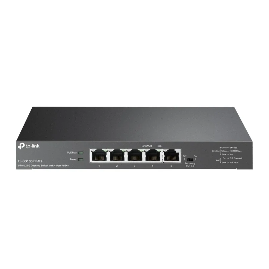 מתג PoE TP-Link TL-SG105PP-M2 5-Port 2.5G Desktop 4x PoE++