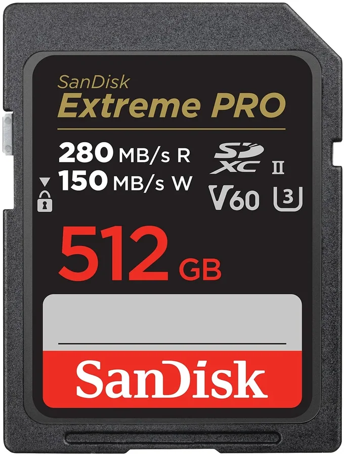 כרטיס זיכרון Sandisk Extreme PRO SDXC UHS-II 512GB V60 280MB/s