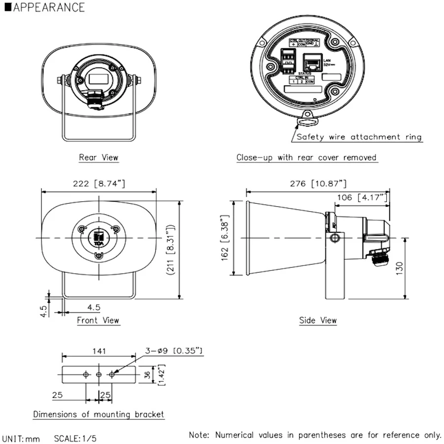 Рупорный IP-громкоговоритель TOA IP-A1SC15 15W PoE+ IP66