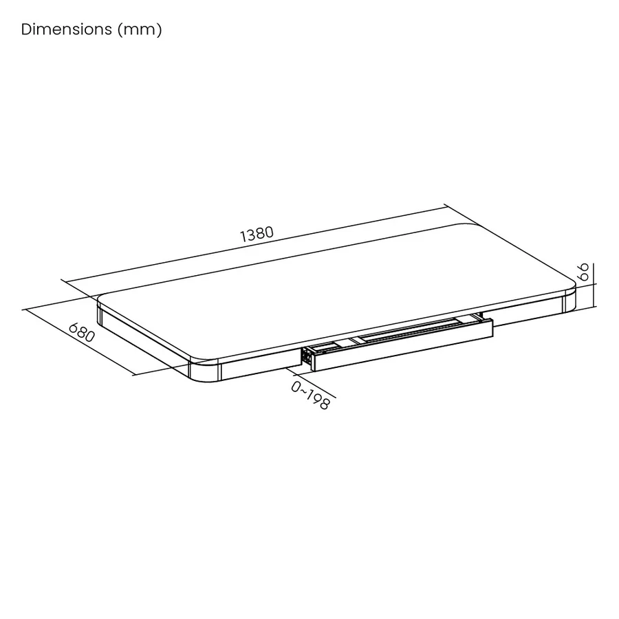 Столешница с ящиком Lumi TP14070D белая