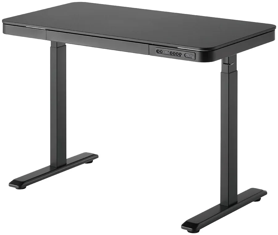 Lumi S08-22D-SWW 120x60 Black Electric Sit-Stand Desk with Drawer