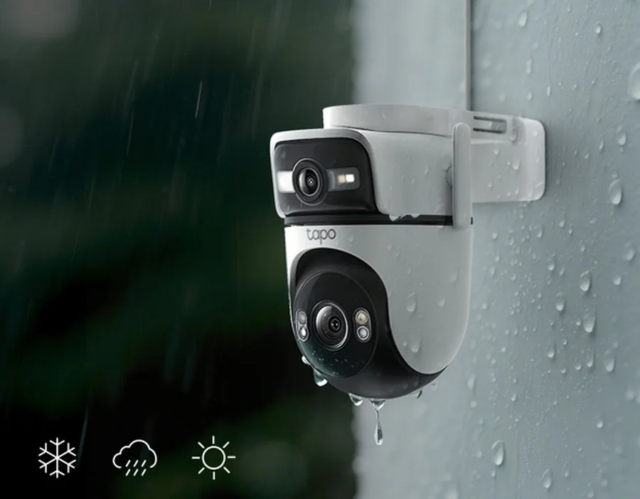 מצלמת אבטחה חיצונית TP-Link Tapo C545D 2K Dual Lens Pan/Tilt