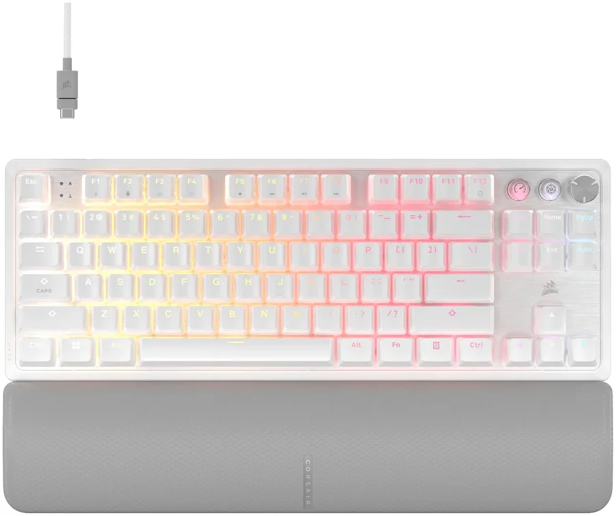 מקלדת גיימינג Corsair K70 PRO TKL Hall Effect לבן