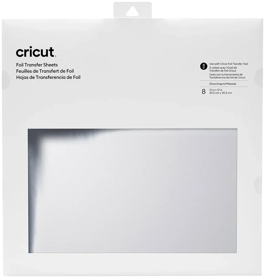 גיליונות פויל להעברה Cricut Foil Transfer Sheets 8 Pack 30.5x30.5cm כסוף