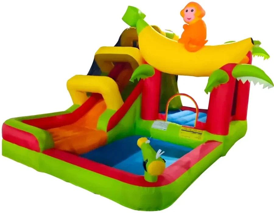 Mirajump MJ07 Monkey World Inflatable Garden Bouncer with Slide