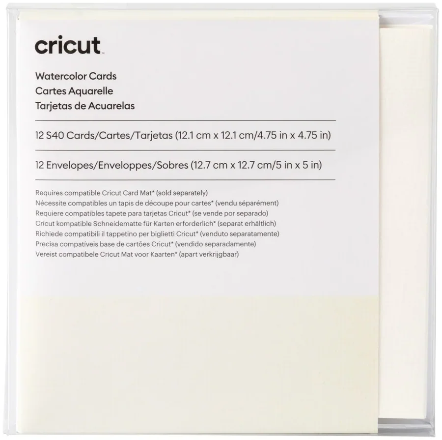 Открытки для акварели Cricut Watercolor Cards S40 (12 шт.) цвета слоновой кости