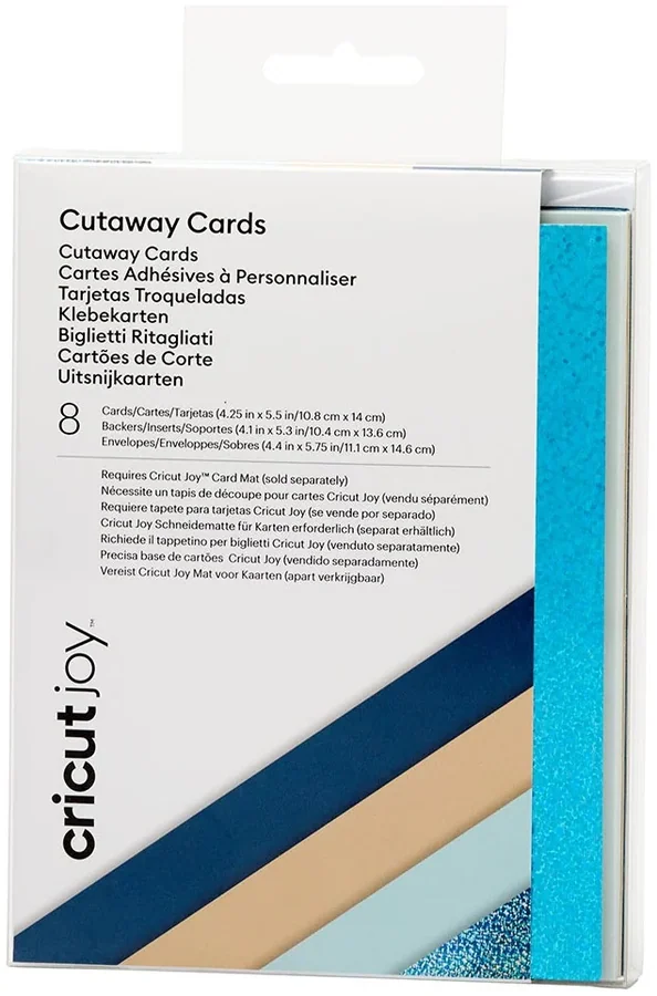 כרטיסי ברכה לחיתוך Cricut Joy Cutaway Cards Marina Sampler (8 ct) כחול
